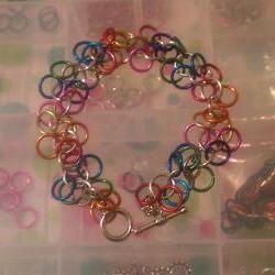 Simple Chainmaille Bracelet Rainbow Colors